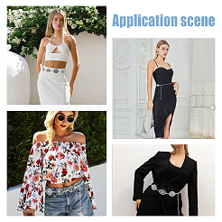 1 шт. тибетский стиль сплава цветочные звенья цепи ремни для женщин&nbsp;AJEW-HS0001-08