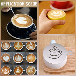 4 шт. 4 стиля плоский круглый шаблон для распыления пены из нержавеющей стали 304&nbsp;AJEW-GF0012-39