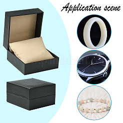 Коробки для часов из искусственной кожи с узором личи CON-WH20013-02A