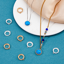 10 шт. 2-цветная гальваническая латунная подвеска-кабошон KK-FH0007-83