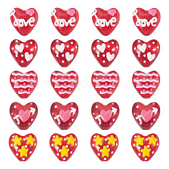 20 шт. 5 вида стеклянных эмалевых бусин&nbsp;GLAA-TA0003-49