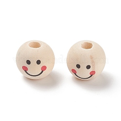 (распродажа с дефектом: текстура дерева и морилка) европейские бусины с принтом из натурального дерева WOOD-XCP0001-65