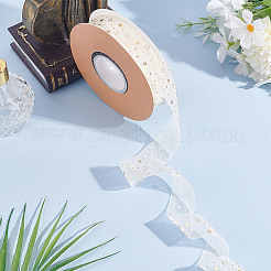 20 ярд ленты горячего тиснения со звездами из полиэстера и шифона&nbsp;AJEW-WH0518-71B