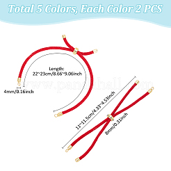 10шт 5 цвета нейлоновый витой шнур для изготовления браслета&nbsp;MAK-UN0001-67