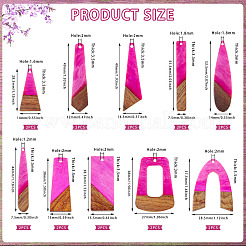 20шт 10 стиля подвески из смолы и дерева&nbsp;WOOD-TA0002-67B