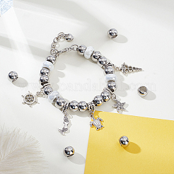 25 шт. европейские бусины из нержавеющей стали 304 STAS-GA0001-92