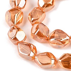 Стеклянные бусины с гальваническим покрытием  EGLA-T021-10D