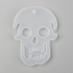 Хэллоуин поделки череп кулон силиконовые Молды для статуй&nbsp;DIY-P006-41
