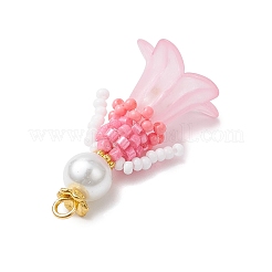 Подвески в виде цветка из стеклянного бисера&nbsp;PALLOY-MZ00686