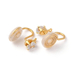 Фурнитура для ушей из латуни с микропаве из кубического циркония&nbsp;KK-F898-15F-G