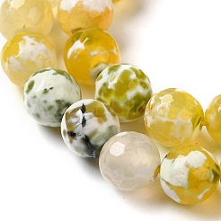 Нити окрашенных и нагретых натуральных агатовых бус с огненным кракелюром&nbsp;G-P539-B01-16