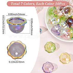 70 шт. 7-цветные акриловые колпачки для бусин с УФ-покрытием&nbsp;OACR-SP0001-60