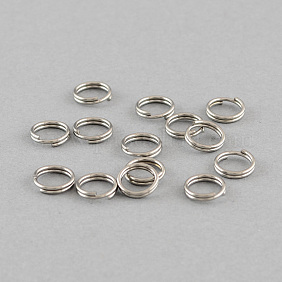 Кольца разъемные из нержавеющей стали марки 304, устойчивые к потускнению, кольца с двойной петлей, цвет нержавеющей стали, 6x1.4 мм, около 4.6 мм внутренним диаметром
