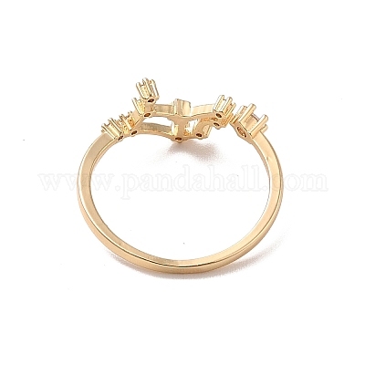 Открытые манжеты из латуни с микропаве кубический цирконий RJEW-R146-07C-KCG-1