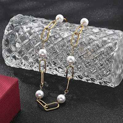 Ионное покрытие (ip) 304 нержавеющая сталь овальные звенья цепи ожерелья для женщин NJEW-P320-23G-1