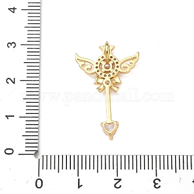 Латунные микропаве прозрачные подвески с фианитом KK-H526-04B-G-1