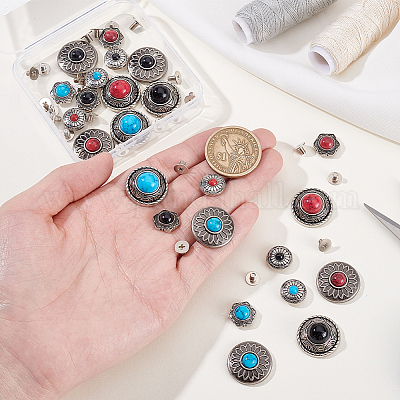 24 комплект декоративных заклепок из цинкового сплава 12 стилей BUTT-GA0001-36-1