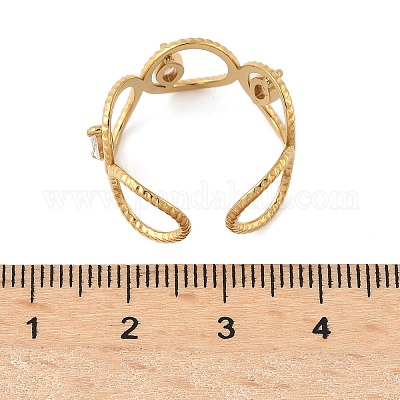 Кольца из нержавеющей стали 304 с микропаве из кубического циркония RJEW-D310-03G-1