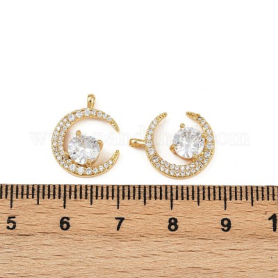 Латунные микропаве прозрачные подвески с фианитом KK-B137-19G-1