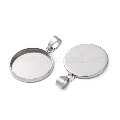 Оправы для подвесок из нержавеющей стали 304 в виде кабошонов STAS-L282-010P-07-1