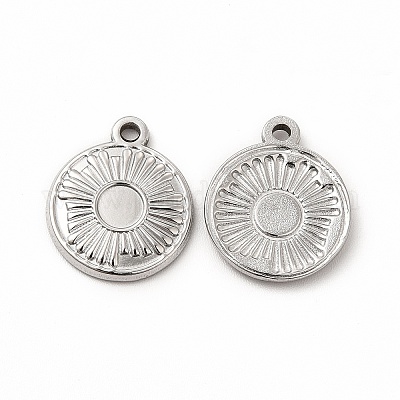 Подвеска-кабошон из не тускнеющей нержавеющей стали 304 STAS-F290-18P-1