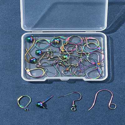 32 шт. 4 стиля из нержавеющей стали: французские крючки для сережек STAS-FS0001-62-1