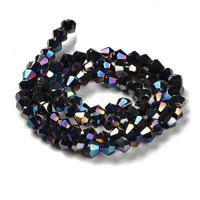 Прозрачные стеклянные бусины гальваническим пряди GLAA-F029-4mm-A02-1