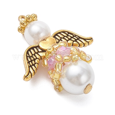 Подвески из перламутрового стекла и жемчуга PALLOY-MZ00978-01-1