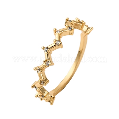 Латунные микро проложить пальцев кольца кубического циркония RJEW-C141-05G-1