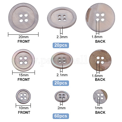 3 стиль пуговицы из натуральной ракушки BUTT-PH0001-21-1
