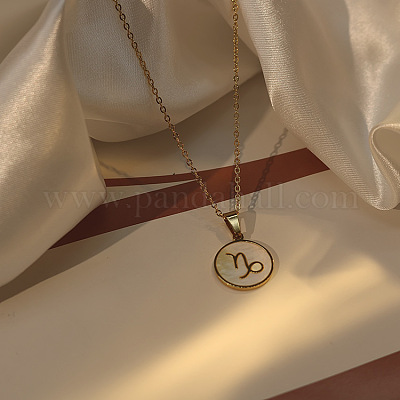 Женские ожерелья из нержавеющей стали 304 с натуральными ракушками FS-WGBF66D-12-1