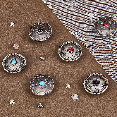 12 комплект 2-х стилей декоративных заклепок из сплава BUTT-CP0001-07A-1