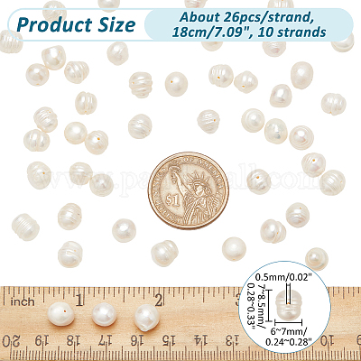 10 нить бусин из натурального культивированного пресноводного жемчуга PEAR-NB0002-42-1