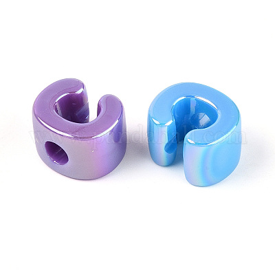 УФ-покрытие непрозрачные акриловые европейские бусины OACR-M027-03C-1