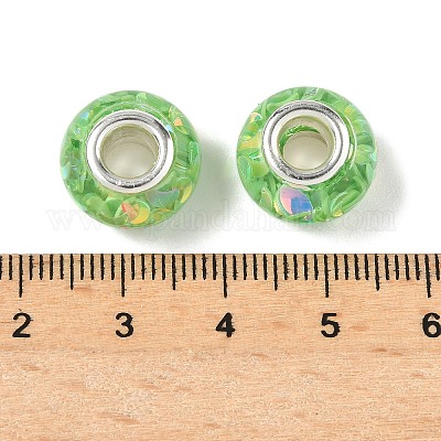 Прозрачные европейские бусины-рондель из смолы RESI-S023-05-1