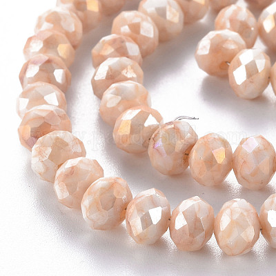 Непрозрачная выпечка окрашенные стеклянные бусы пряди EGLA-N006-010A-B08-1