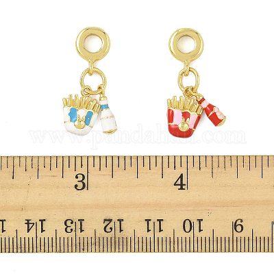 2 шт. 2 цвета латунная эмаль европейские подвески-шармы KK-FS0001-81-1