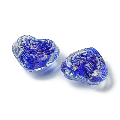 Светящиеся бусины лэмпворк из золота и песка ручной работы FOIL-B001-01-1