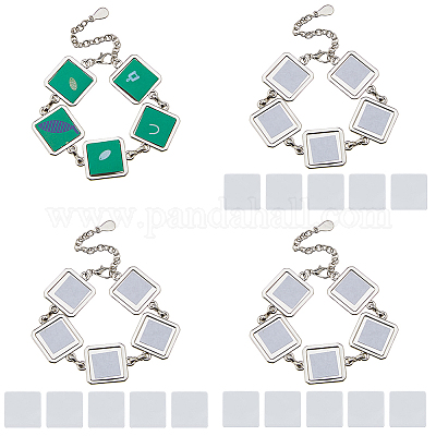 4 комплект сублимационных заготовок для изготовления браслетов из сплава BJEW-FH0001-10A-1