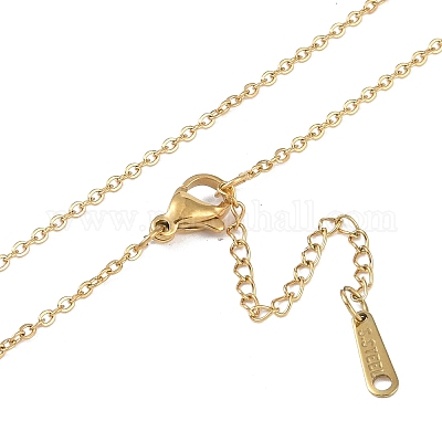 Ионное покрытие (ip) начальная буква 304 нержавеющая сталь кулон ожерелья NJEW-M199-01G-Q-1