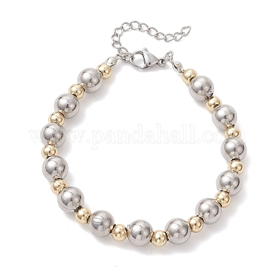 Браслеты из нержавеющей стали 304 с бусинами для женщин BJEW-JB12795-1