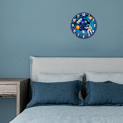 Настенные часы с принтом из мдф HJEW-WH0058-011-1