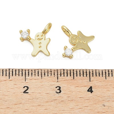 925 подвеска в виде рождественского пряничного человечка из стерлингового серебра с прозрачными кубическими цирконами STER-Z104-01G-1