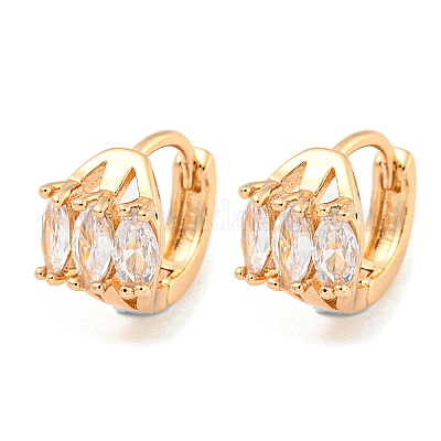 Латунные серьги-кольца из прозрачного кубического циркония EJEW-A107-02D-KCG-1