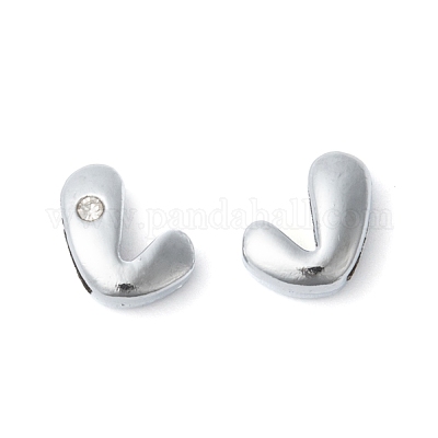 Буквица со стразами из сплава. Подвески-слайдеры для браслетов и браслетов X-ZP2L-NLF-1