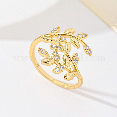 Женские кольца на палец из латуни с микропаве и кубическим цирконием FU0623-3-1