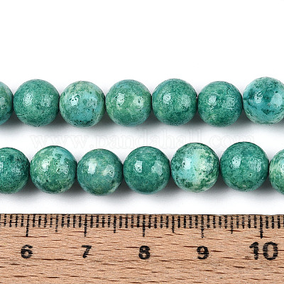 Окрашенные синтетические нити окаменелых бусин G-T139-8mm-66E-1