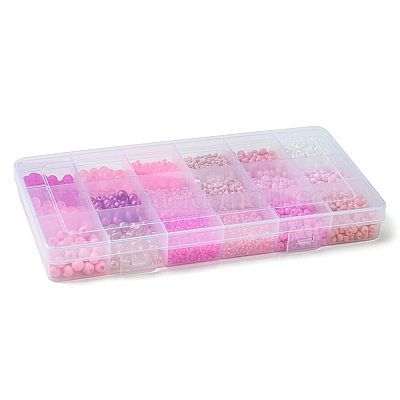 Прозрачные стеклянные бусины с бисером GLAA-FS0001-82-1