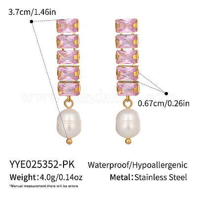 Серьги-гвоздики с прямоугольными кисточками из нержавеющей стали 304 HE5353-3-1