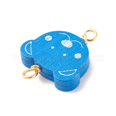 Окрашенные аэрозольной краской деревянные соединительные шармы PALLOY-JF01427-09-1